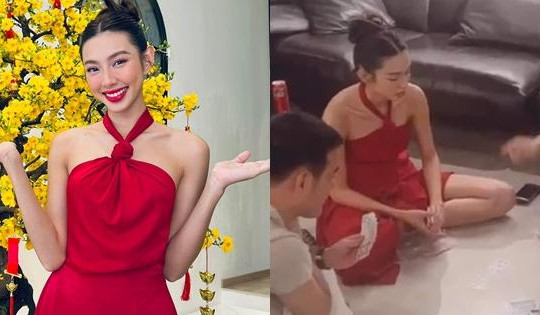 Lan truyền ảnh hoa hậu Thùy Tiên đánh bài, vén váy cực sung