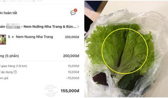 Đặt nem nướng online, cô gái 'trào ngược dạ dày' vì thứ u nú trong rau