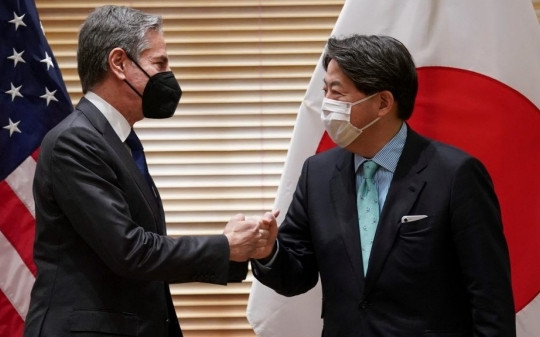 Ngoại trưởng Mỹ, Nhật Bản đề cập Biển Đông; chia sẻ quan ngại sâu sắc liên quan vấn đề Nga-Ukraine