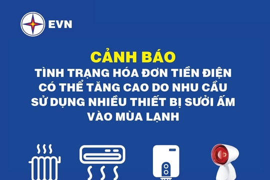 Cảnh báo tình trạng hóa đơn điện tăng cao do dùng thiết bị sưởi ấm