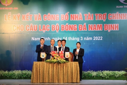 Câu lạc bộ bóng đá Nam Định có nhà tài trợ cam kết đồng hành lâu dài