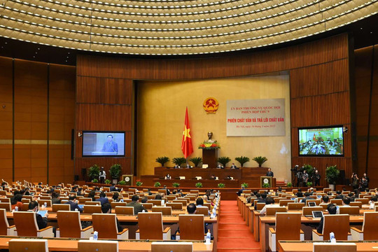 TỔNG THUẬT: Ủy ban Thường vụ Quốc hội chất vấn Bộ trưởng Trần Hồng Hà