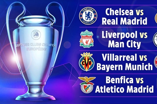 Tứ kết Champions League: Chelsea gặp Real, Liverpool và Bayern thuận lợi