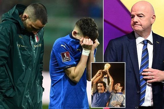 Chủ tịch FIFA muốn khóc vì tuyển Italy vắng mặt World Cup 2022