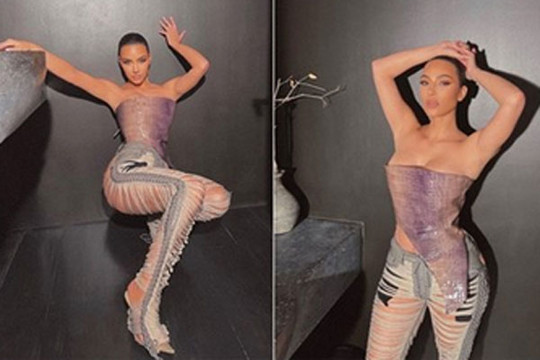 Quần rách 'mặc như không' của Kim Kardashian giá 6.400 USD