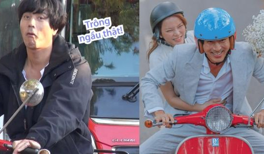 Tài tử 'Giày Thủy Tinh' chật vật tập lái xe máy khi đóng phim ở Việt Nam