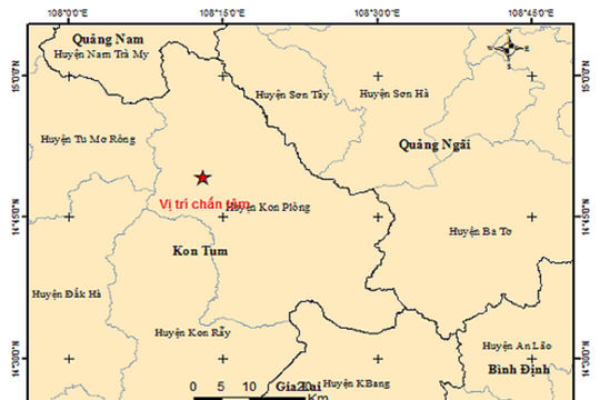 Rạng sáng, Kon Tum xảy ra 3 trận động đất liên tiếp