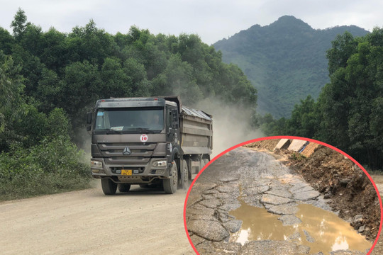 Ảnh: Xe tải cơi nới thành thùng, chở quá tải lộng hành ở vùng quê Quảng Bình