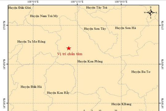 Kon Tum: Thêm trận động đất mạnh 3,4 độ Richter