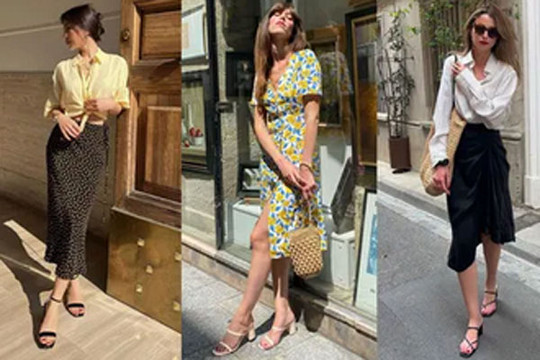 Kết hợp váy với sandal, phụ nữ Pháp có 12 set trang phục đẹp long lanh