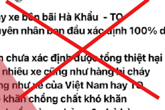 Bác tin xe chở hàng xuất khẩu của Việt Nam cháy ở Trung Quốc