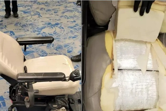 Giấu ma túy dưới xe lăn vẫn bị nhân viên an ninh sân bay phát hiện