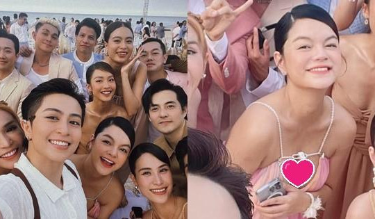 Ăn cưới Minh Hằng, Phạm Quỳnh Anh ngực 'khủng' ẵm spotlight