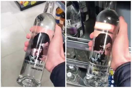 Nga bắt đầu bán rượu vodka với hình ảnh Tổng thống Ukraine lau nước mắt?