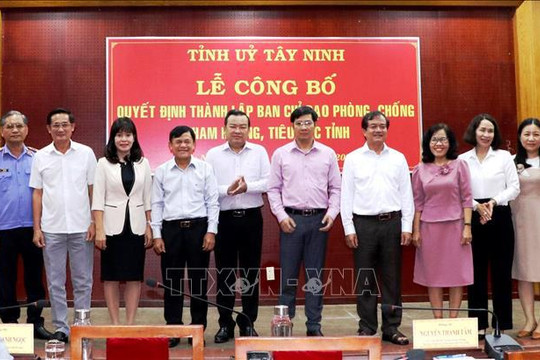 Thành lập Ban Chỉ đạo phòng, chống tham nhũng, tiêu cực tỉnh Tây Ninh