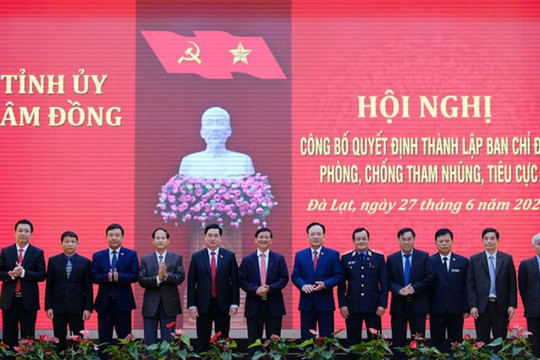 Tuyên Quang, Lâm Đồng thành lập Ban Chỉ đạo phòng, chống tham nhũng, tiêu cực