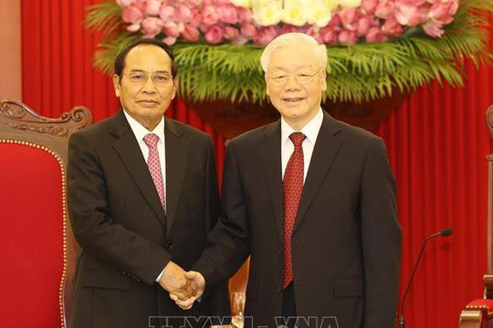 Tổng Bí thư Nguyễn Phú Trọng tiếp Phó Chủ tịch nước Lào Bounthong Chitmany