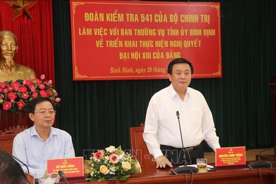 Công bố quyết định kiểm tra việc thực hiện Nghị quyết Đại hội XIII của Đảng tại Bình Định
