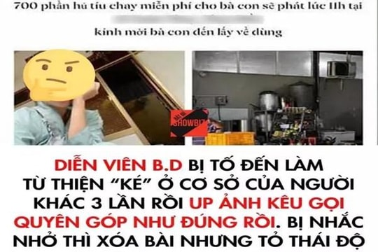 Rộ tin diễn viên B.D làm từ thiện 'ké' nhưng lại kêu gọi quyên góp