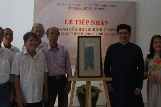 Tranh Đinh Cường vẽ bạn thân Trịnh Công Sơn được trao tặng Bảo tàng Huế