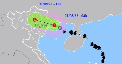 Bão số 2 suy yếu thành áp thấp nhiệt đới, đi vào Quảng Ninh - Hải Phòng
