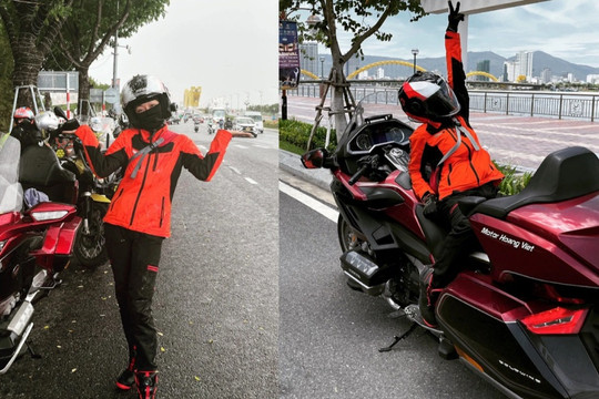 Nữ biker 9x xinh đẹp xuyên Việt trên chiếc motor 1800cc
