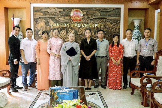 Chủ tịch Hội Phật tử Việt Nam tại Hàn Quốc thăm Ban Tôn giáo Chính phủ