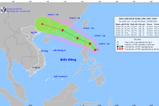 Xuất hiện bão gần Biển Đông