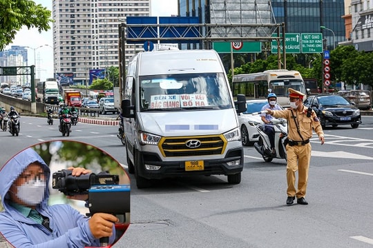 Loạt xe khách chạy như đi bộ, công an bắn tốc độ 'rùa bò'