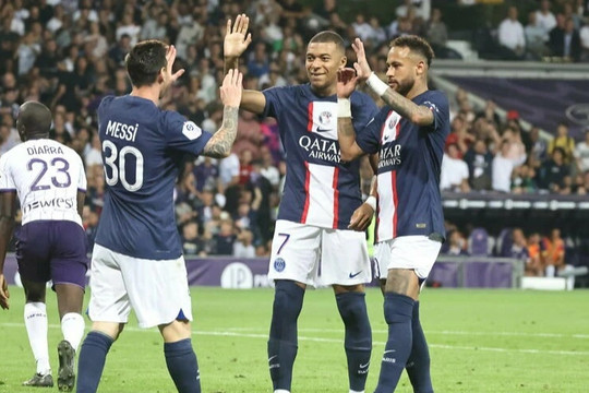 Messi kiến tạo cho Neymar và Mbappe ghi bàn, PSG dễ dàng thắng đậm