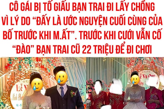 Cô gái bị tố giấu bạn trai đi… lấy chồng