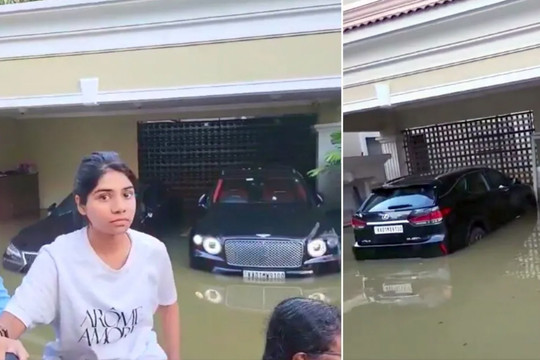 Phố nhà giàu cũng khóc vì Bentley, Lexus, Audi ngập trong nước lụt