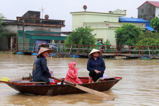 Cận cảnh nước lũ cô lập hàng trăm hộ dân ở Ninh Bình