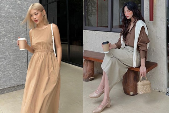 Đáng sắm nhất bây giờ là váy áo màu be, diện lên sẽ thấy không khí mùa Thu liền!