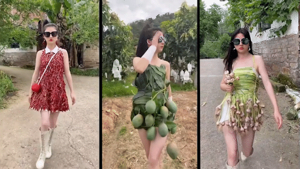 Cô gái mặc váy 'rau củ quả' gây sốt cộng đồng mạng 