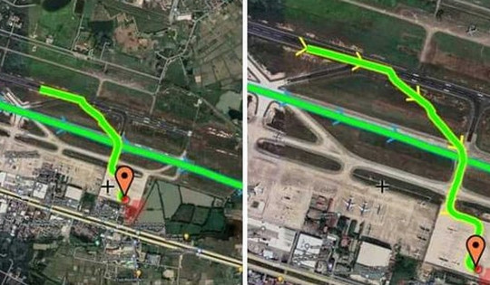 Thực hư hình ảnh "lạ" máy bay hạ cánh tại Nội Bài