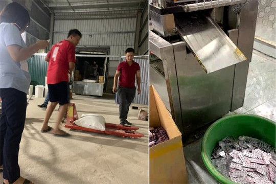 Hà Nội: Kinh hoàng xưởng sản xuất thuốc bằng phụ gia thực phẩm, sử dụng công nghệ xô chậu