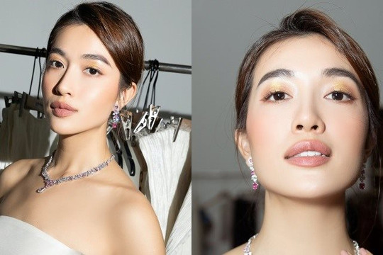 Á hậu Lệ Hằng đeo trang sức kim cương của Ngọc Đoàn làm vedette BST xuân hè 2023