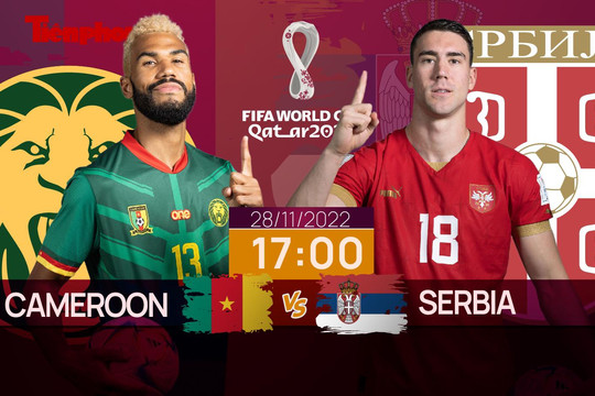 World Cup 2022: Tương quan trước trận Cameroon - Serbia, 17 giờ 28/11