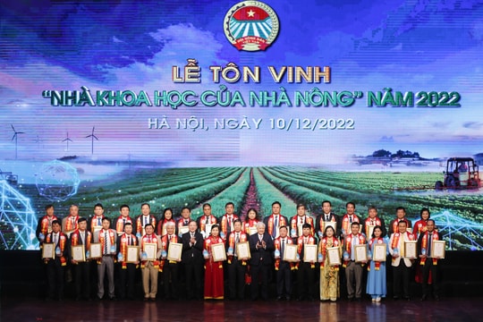 Hội Nông dân tôn vinh 62 nhà khoa học của nhà nông năm 2022