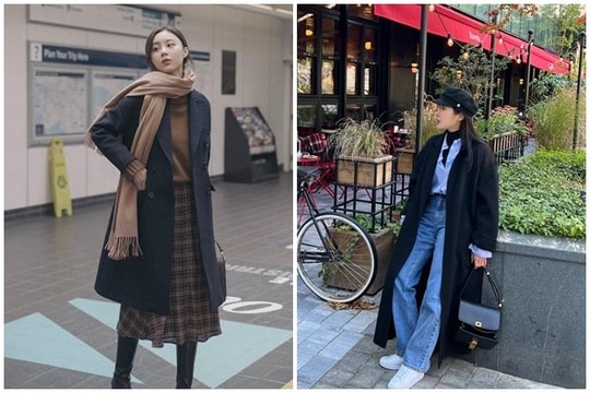 10 cách phối đồ với áo khoác dạ đen dáng dài
