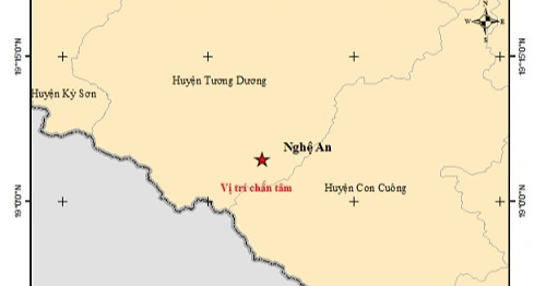 Động đất 4.1 độ ở Nghệ An