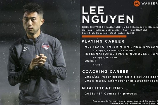 Lee Nguyễn tham gia công tác huấn luyện ở Mỹ