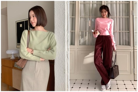 Bắt kịp xu hướng áo len trơn màu với 10 cách mix đồ