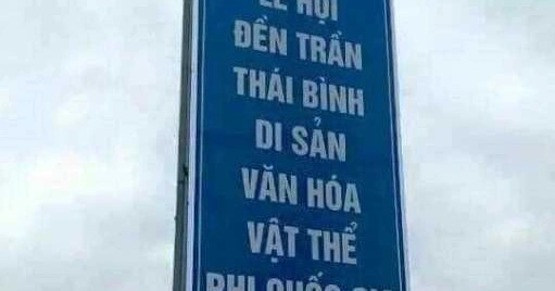 Thái Bình lên tiếng tấm pano quảng bá lễ hội đền Trần "phi quốc gia"