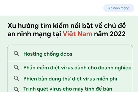 Người Việt quan tâm đến những chủ đề nào về an toàn internet trên Google trong năm 2022?