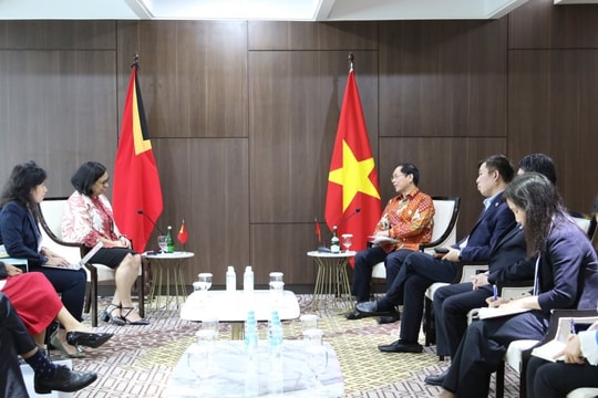 Bộ trưởng Bùi Thanh Sơn gặp Bộ trưởng Ngoại giao và Hợp tác Timor-Leste Adaljiza Albertina Xavier Reis Magno