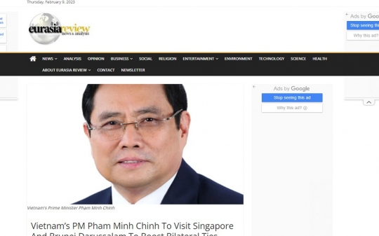 Truyền thông quốc tế nói về chuyến thăm tới Singapore và Brunei của Thủ tướng Phạm Minh Chính: Đúng người, đúng thời điểm