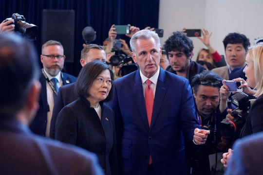 Chủ tịch Hạ viện Mỹ Kevin McCarthy gặp lãnh đạo Đài Loan Thái Anh Văn