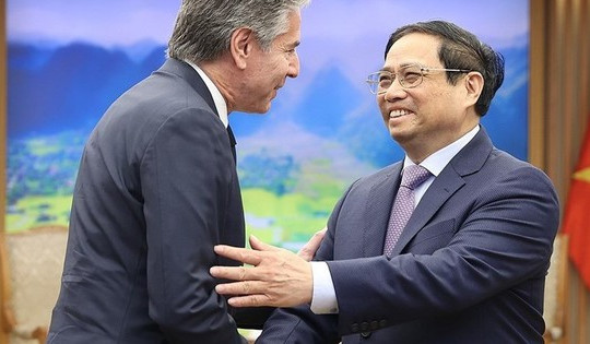 Những hình ảnh Thủ tướng Phạm Minh Chính tiếp Ngoại trưởng Mỹ Antony Blinken